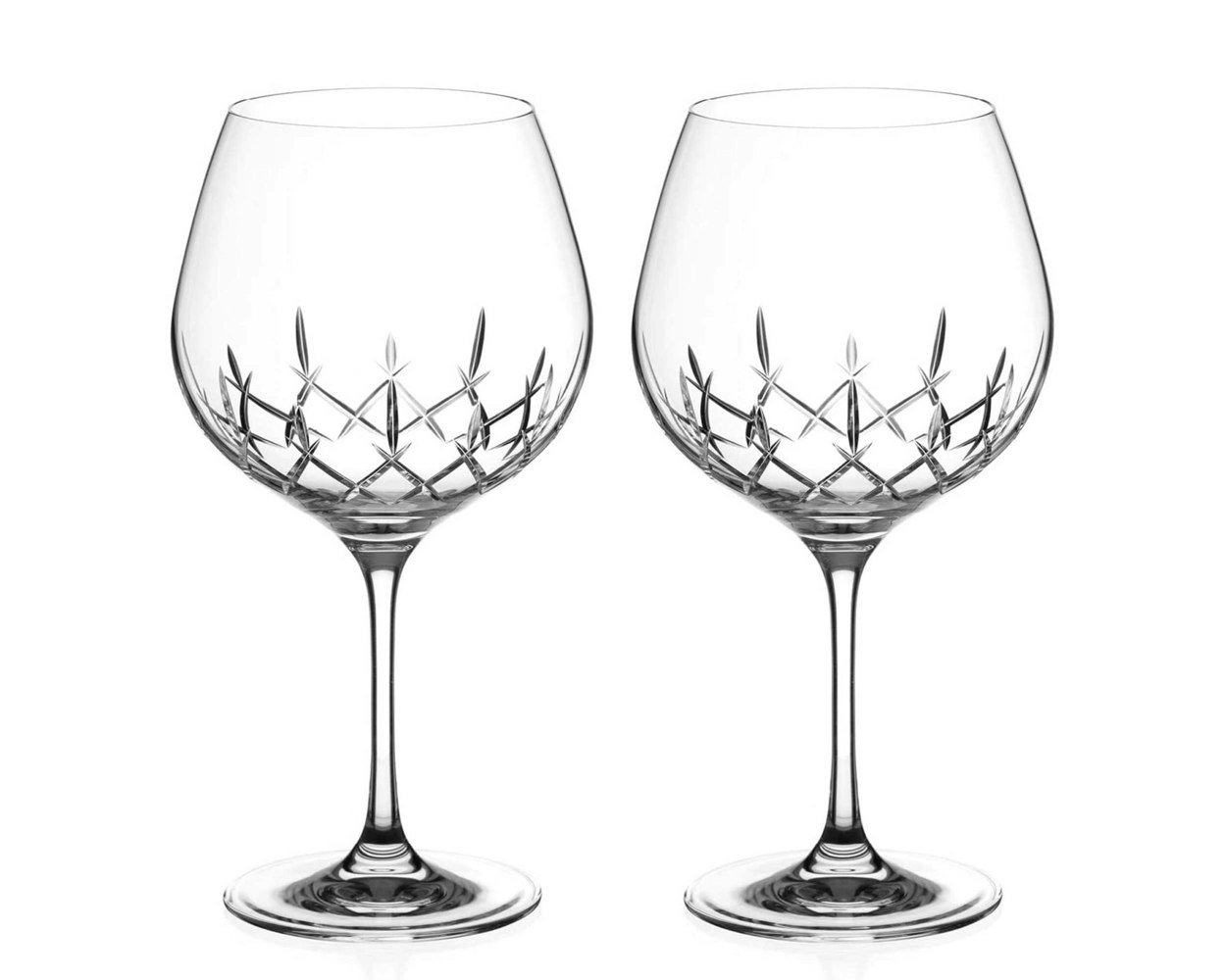 Diamante Classic Hand Cut Gin Glass - Set of 2