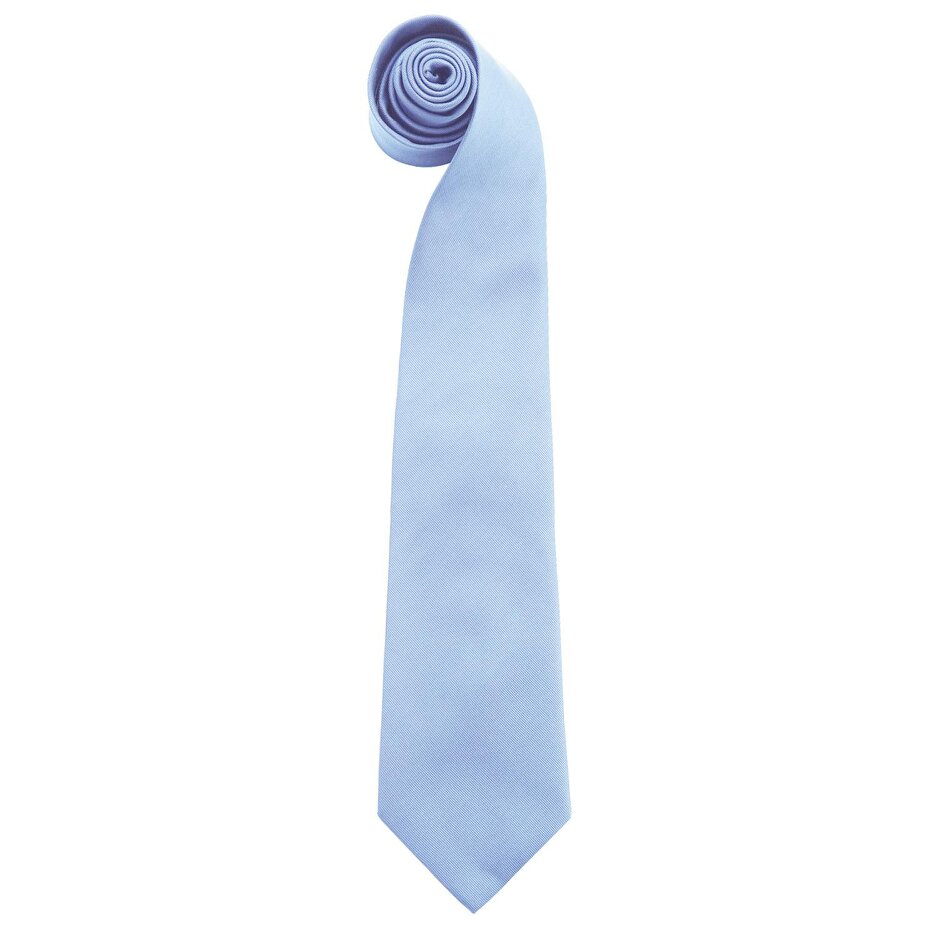Premier Mens “Colours” Plain Fashion / Business Tie - Mid Blue - Mid Blue - One Size