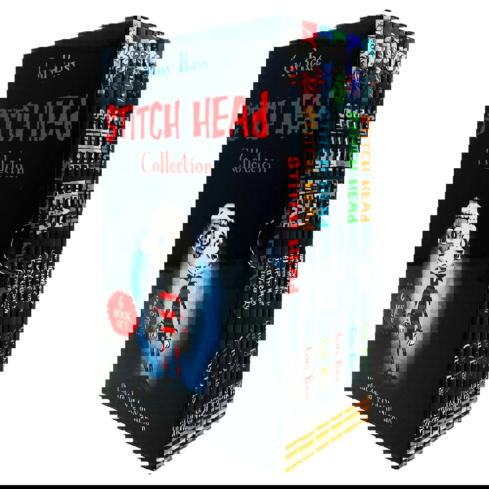Stitch Head 6 Book Set by Guy Bass (Stitch Head, Pirate's Eye, Ghost of Grotteskew, Spider's Lair)