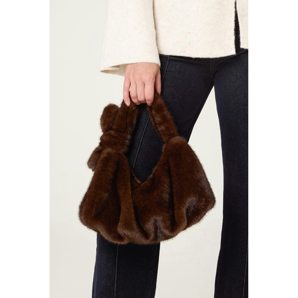 Blue Vanilla Faux Fur Shoulder Small Bag