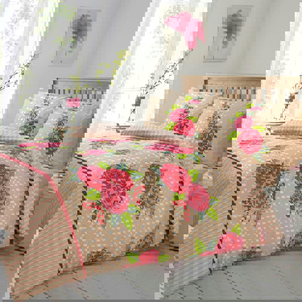 Velosso Leah Printed Cotton Blend Duvet Cover and Pillowcase Set