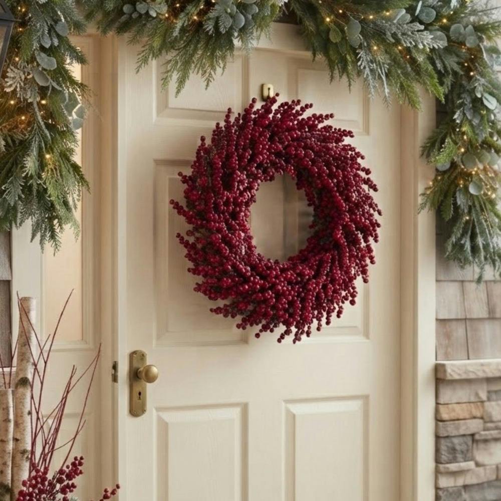 Garden Greatness Large Artificial Festive Red Berry Wreath
