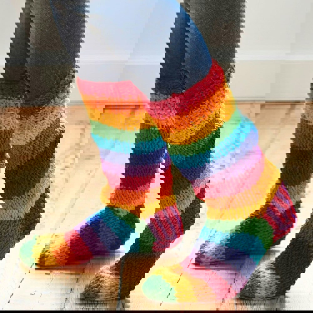 Paper High Woollen Rainbow Socks