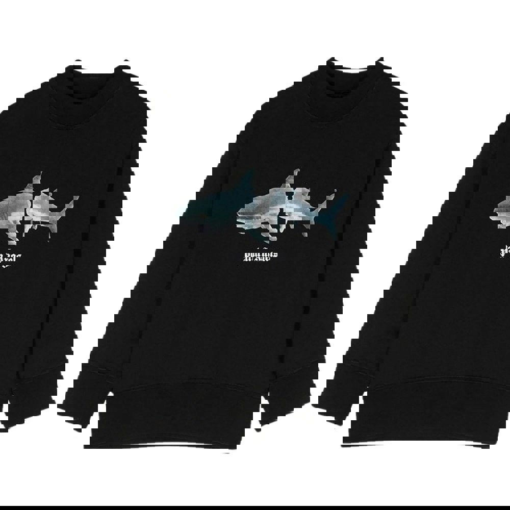 Palm Angels Kids Shark Logo Black Sweatshirt 6Y