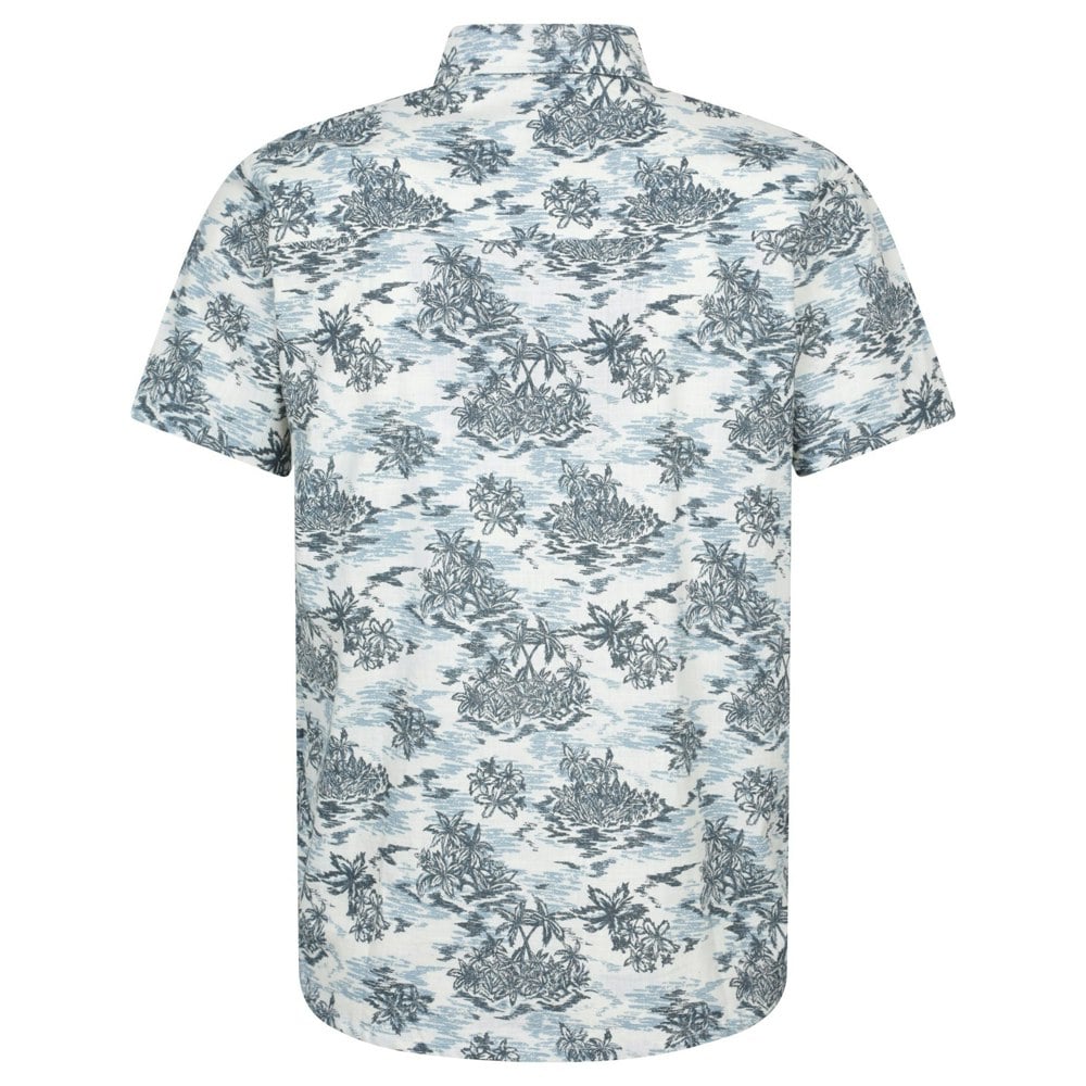 Mountain Warehouse Mens Tropical Printed Short-Sleeved Shirt - Off White