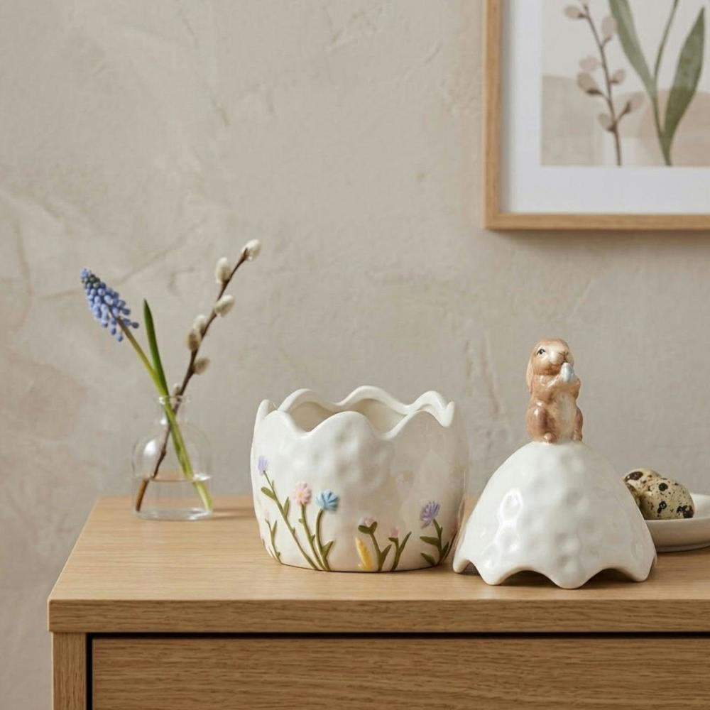 Garden Greatness Bunny On Easter Egg Jar