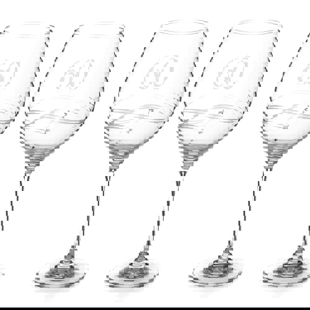 Diamante 60th Birthday Spiral Gin Glasses Adorned with Crystals by Swarovski® - Set of 2