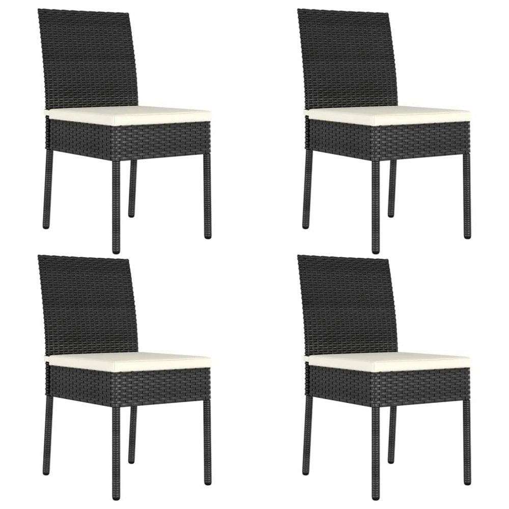 Berkfield Garden Dining Chairs 4 pcs Poly Rattan Black