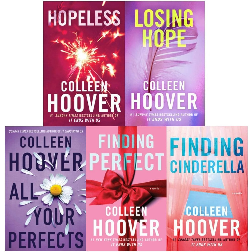 Hopeless Series By Colleen Hoover 5 Books Collection Set (Losing Hope, Finding Cinderella, Hopeless, Finding Perfect & All Your Perfect)