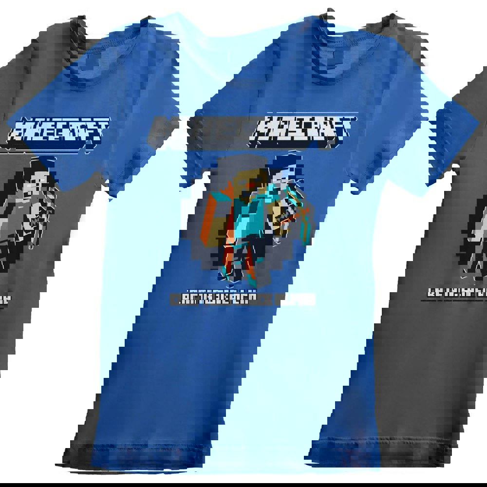 Minecraft Childrens/Kids Crafting Since Alpha T-Shirt - Blue