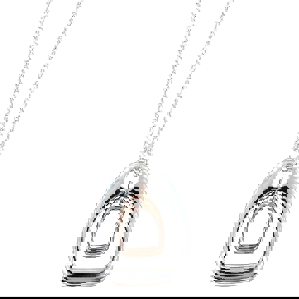 Sterling Silver Pair of Stirrups Necklace - Reeves & Reeves
