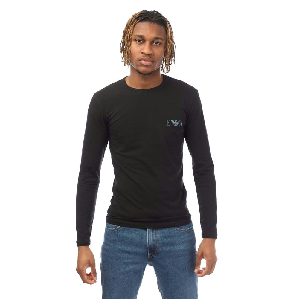 Emporio Armani Mens Slim Long-Sleeved T-Shirt - Black