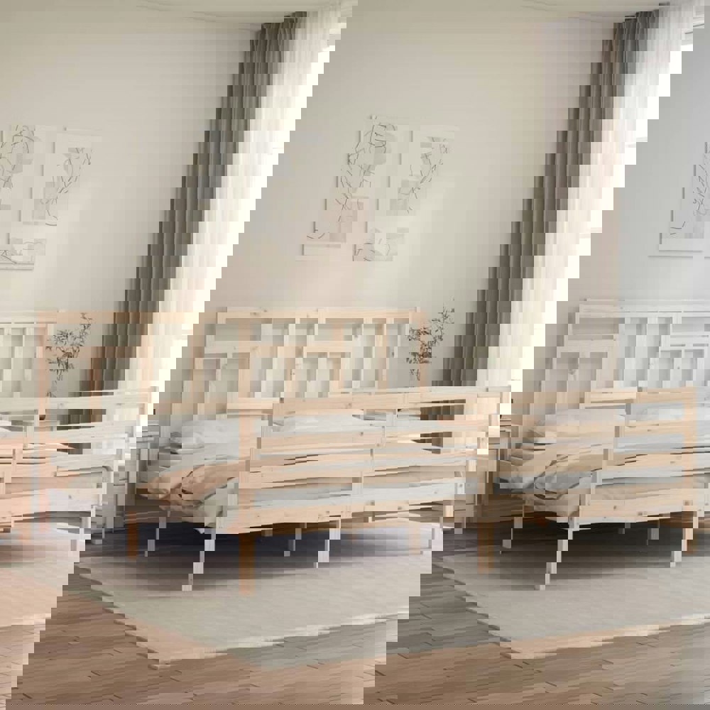 Berkfield Bed Frame with Headboard 200x200 cm Solid Wood