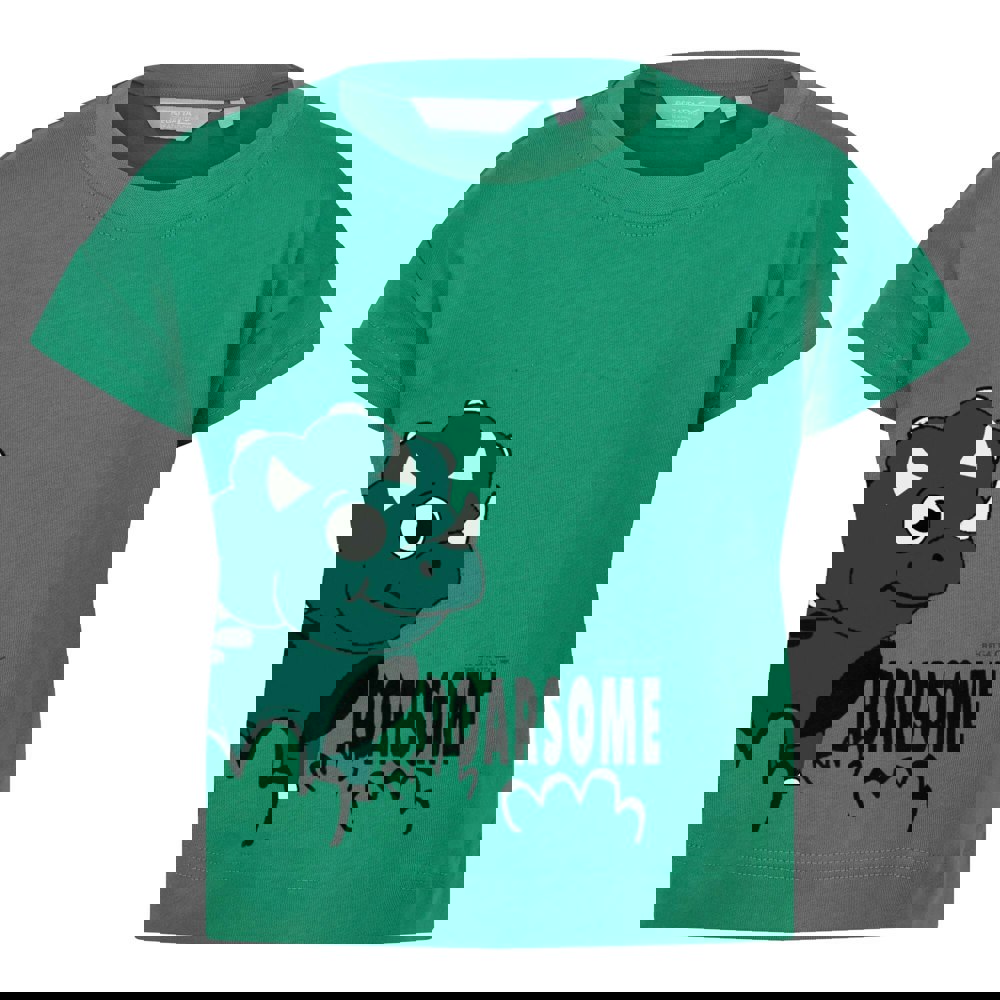 Regatta Childrens/Kids Stompy The Dinosaur T-Shirt - Jellybean Green