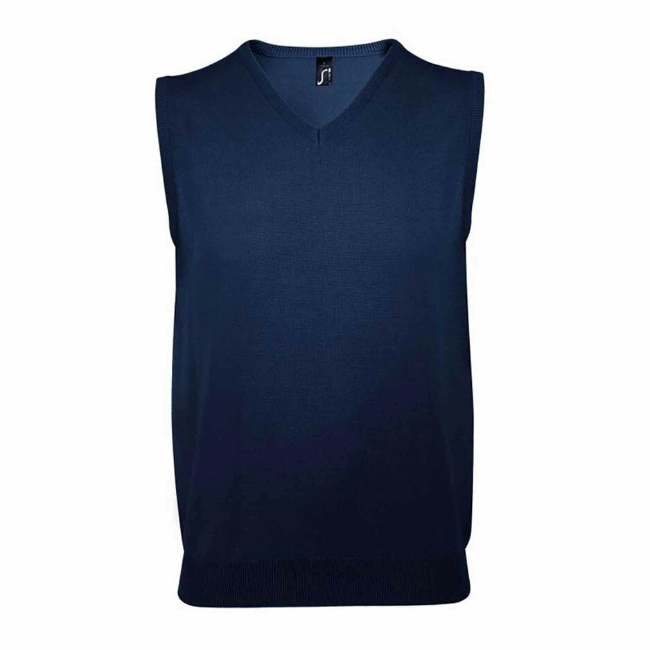 SOLS Unisex Gentlemen Sleeveless V Neck Sweater Vest - Navy - Navy - 50% Cotton/50% Acrylic