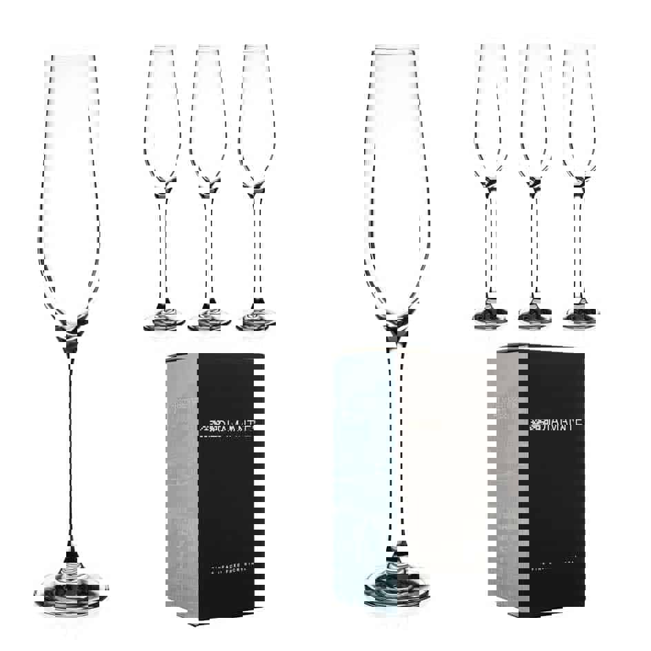 Diamante Auris Champagne Flutes - Set of 4