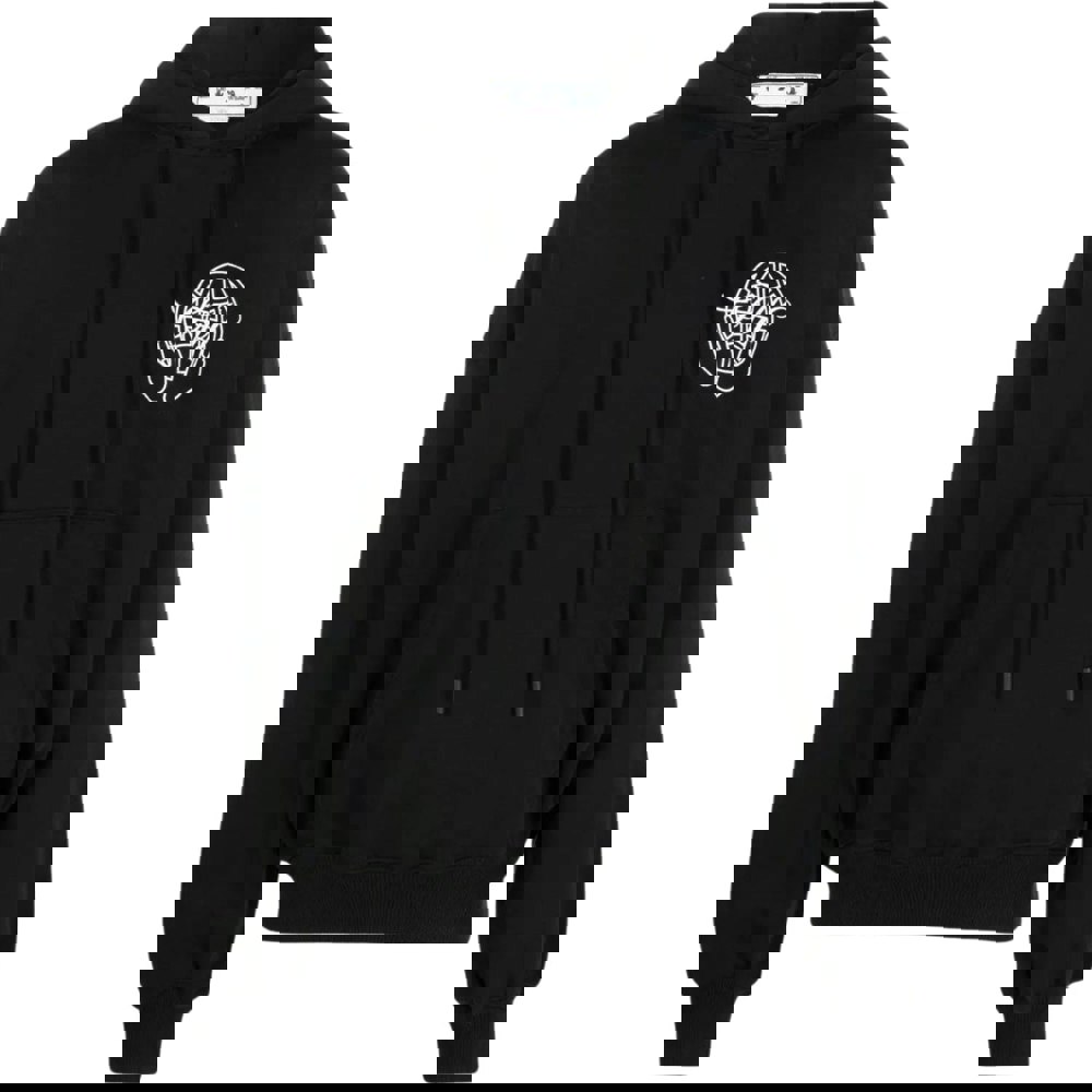 Off-White Hand Arrow Logo Boxy Fit Black Hoodie XS