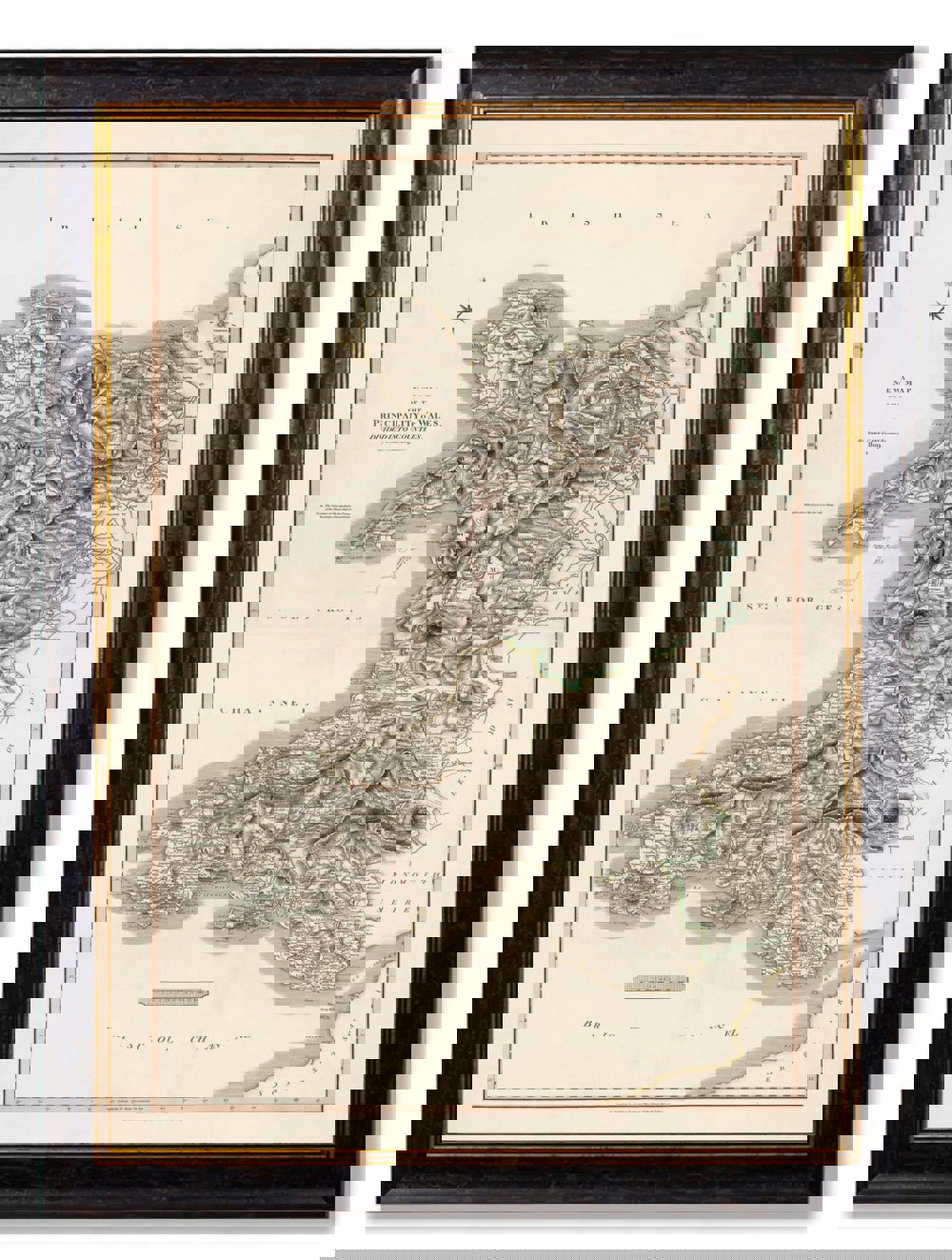 Exceptional Art c.1809 Map of Wales