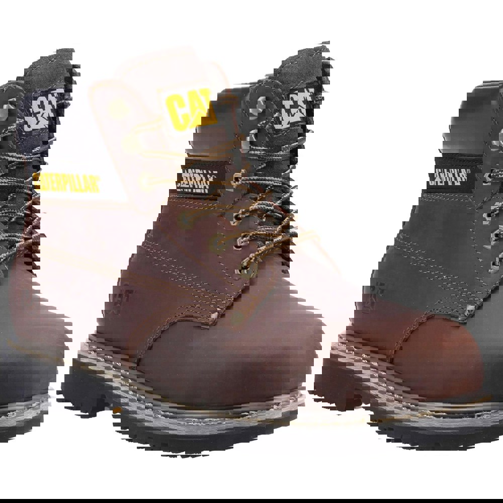 Caterpillar Mens Powerplant S3 Leather Safety Boots - Brown