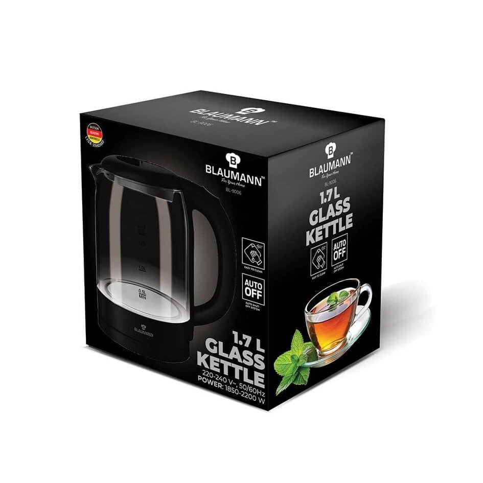 Berlinger Haus Electric Glass Kettle | Black | Blaumann BL9006