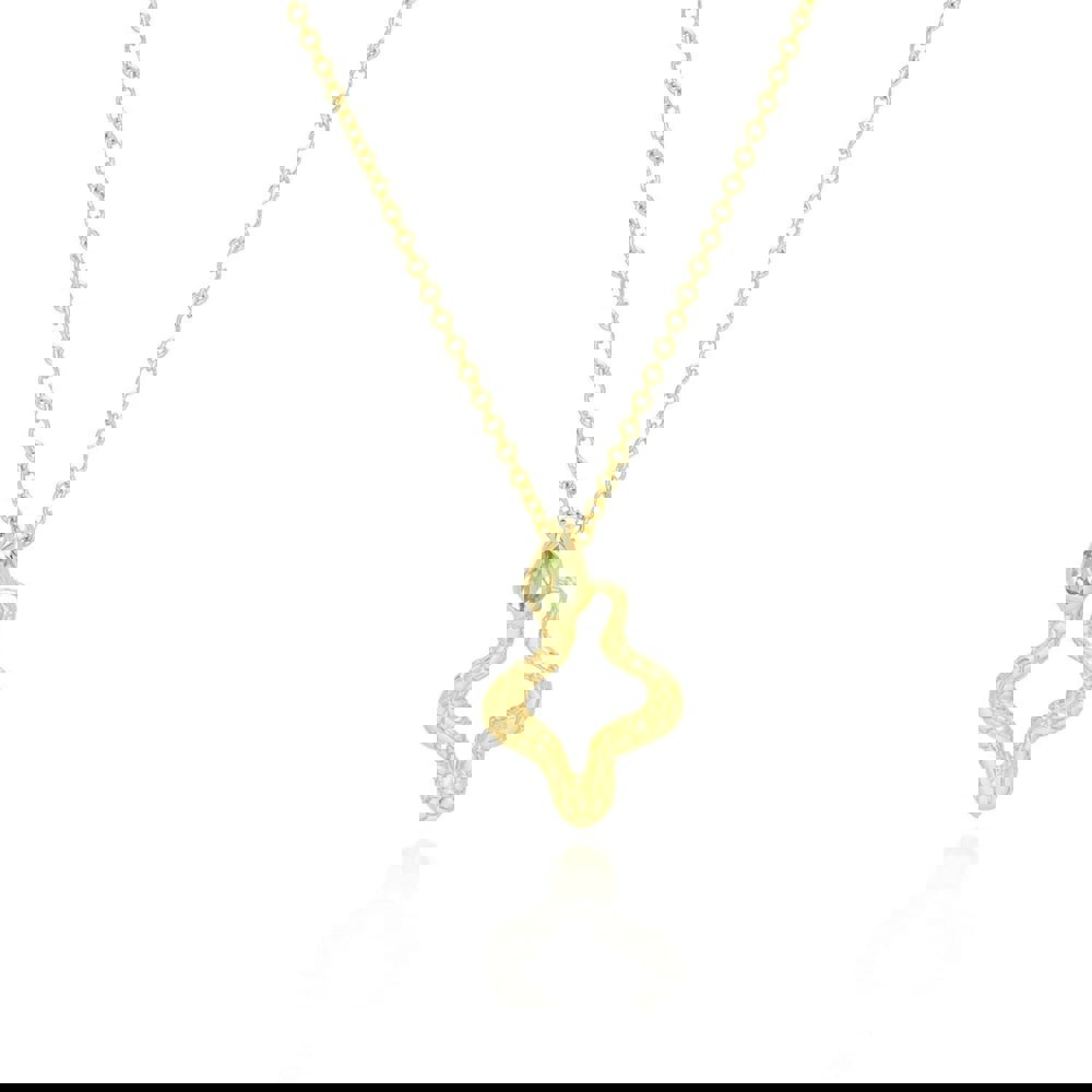 253N365703925 ECFEW™ Peridot Snake Pendant Necklace in Gold Plated Sterling Silver 