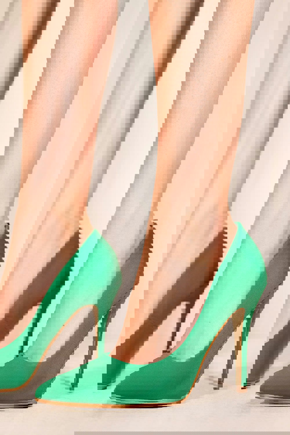 Where's That From Leah Toe Pump High Heel in Jade Green Lycra