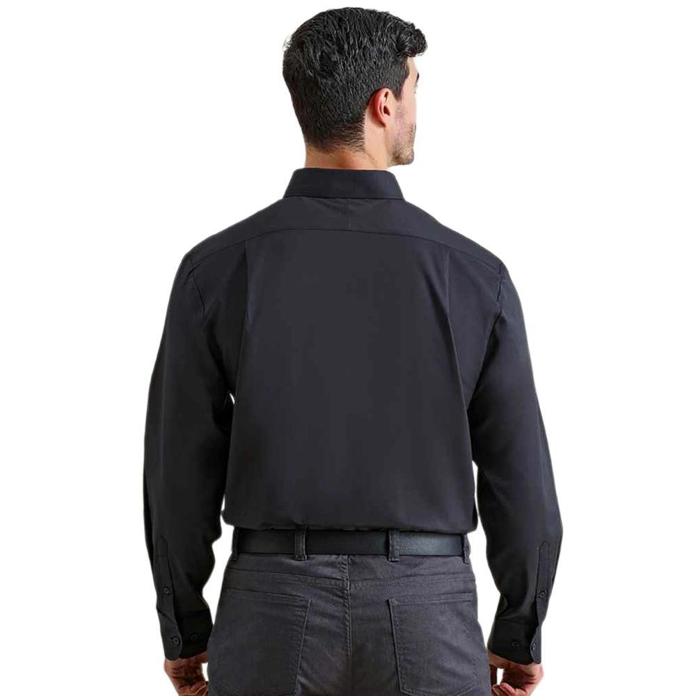 Premier Mens Supreme Oxford Long-Sleeved Formal Shirt - Black