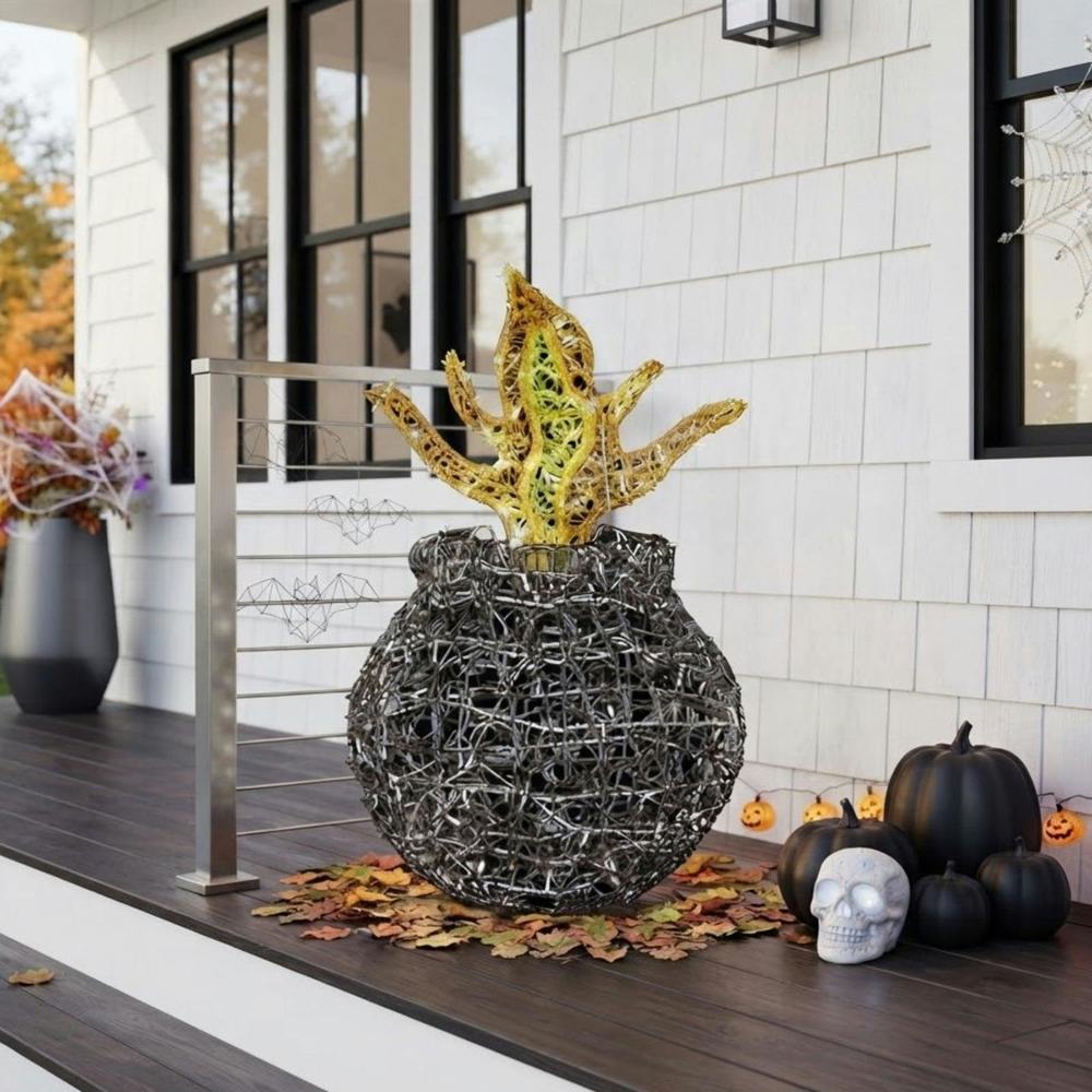 Garden Greatness 3D Soft Acrylic Witch Cauldron LED Decor