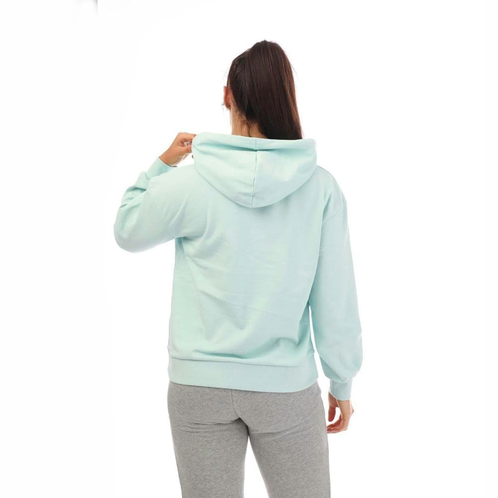 Timberland Womens/Ladies Stacked Logo Loop Back Hoodie - Light Blue