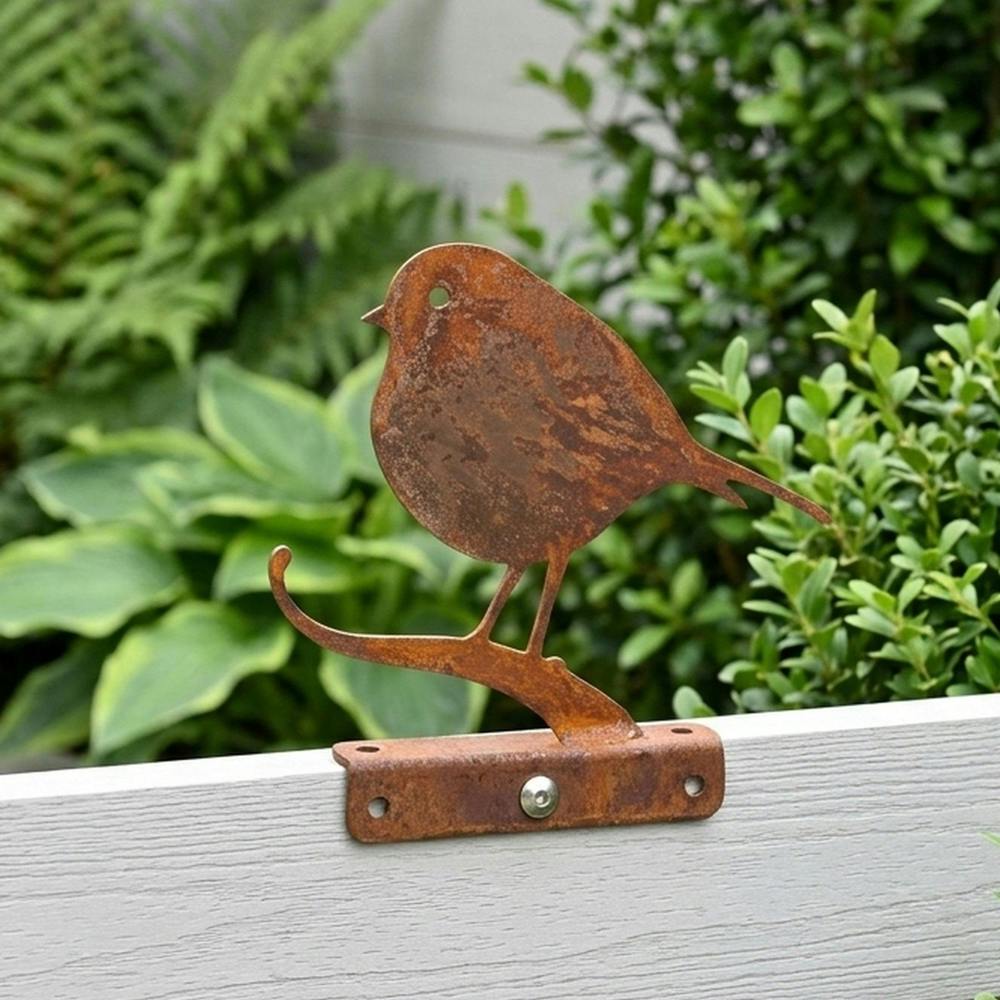 Garden Greatness Robin On Branch Garden Fence Decoration