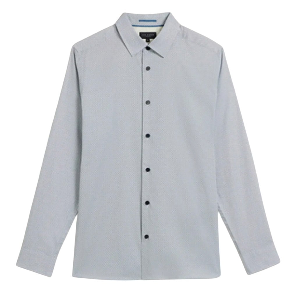 Ted Baker Mens Alham Geometric Long-Sleeved Shirt - Navy
