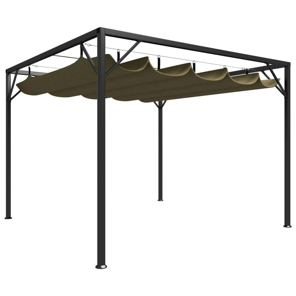 Berkfield Garden Gazebo with Retractable Roof 3x3 m Taupe 180 g/ma_