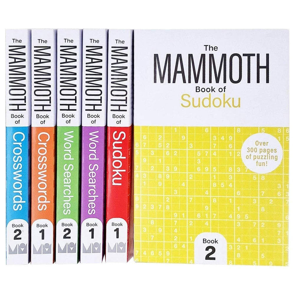 The Mammoth Book Of Crosswords, Word Searches And Sudoku 6 Book Set