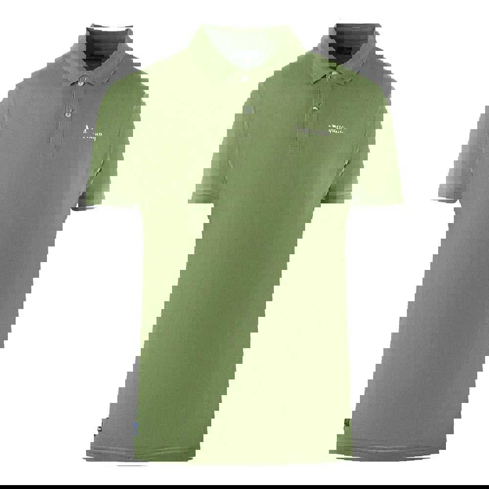 Aquascutum Brand Logo Plain Polo Shirt - Army Green