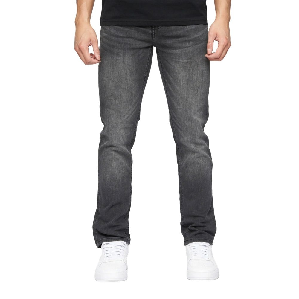 Crosshatch Mens Svelte Stretch Jeans - Washed Grey