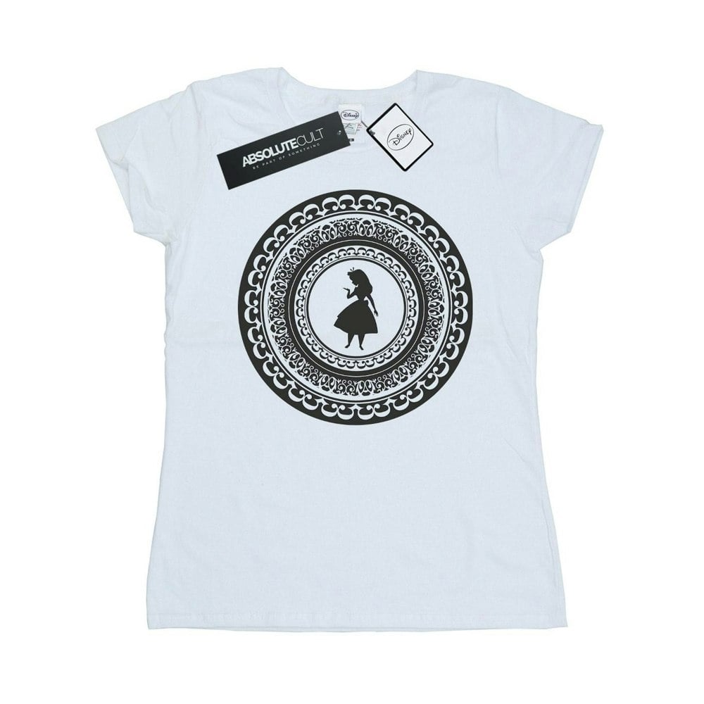 Disney Womens/Ladies Alice In Wonderland Circle Cotton T-Shirt - White