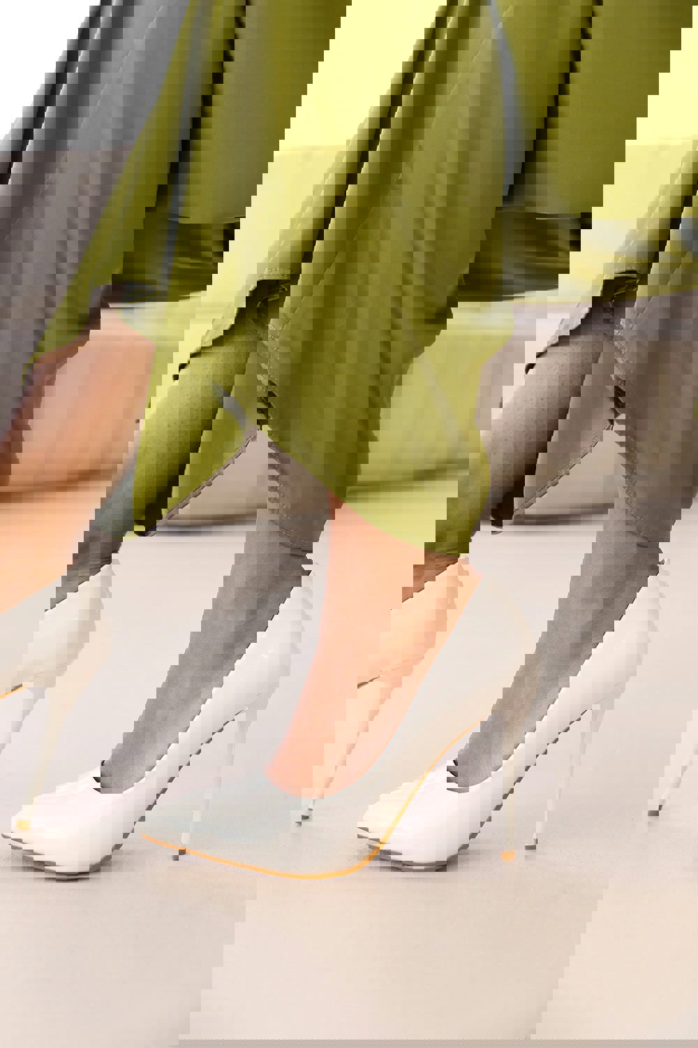 Where's That From Verna High Heel Stiletto Pumps in White Patent