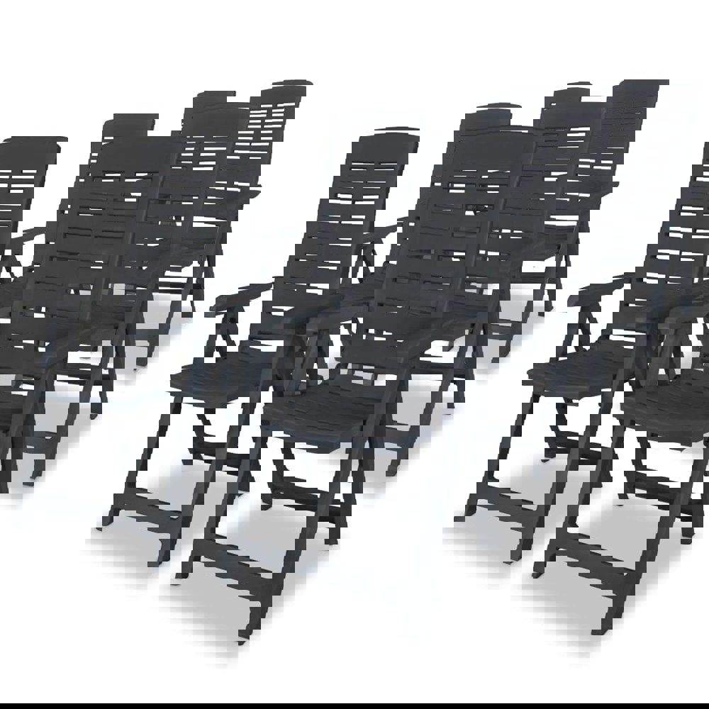 Berkfield Reclining Garden Chairs 6 pcs Plastic Anthracite