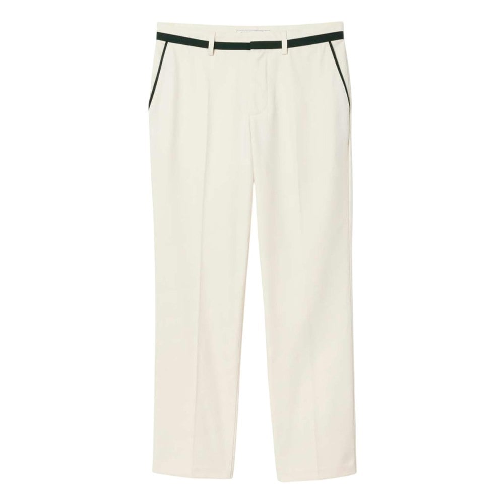Lacoste Mens Badge Straight Suit Trousers - Cream