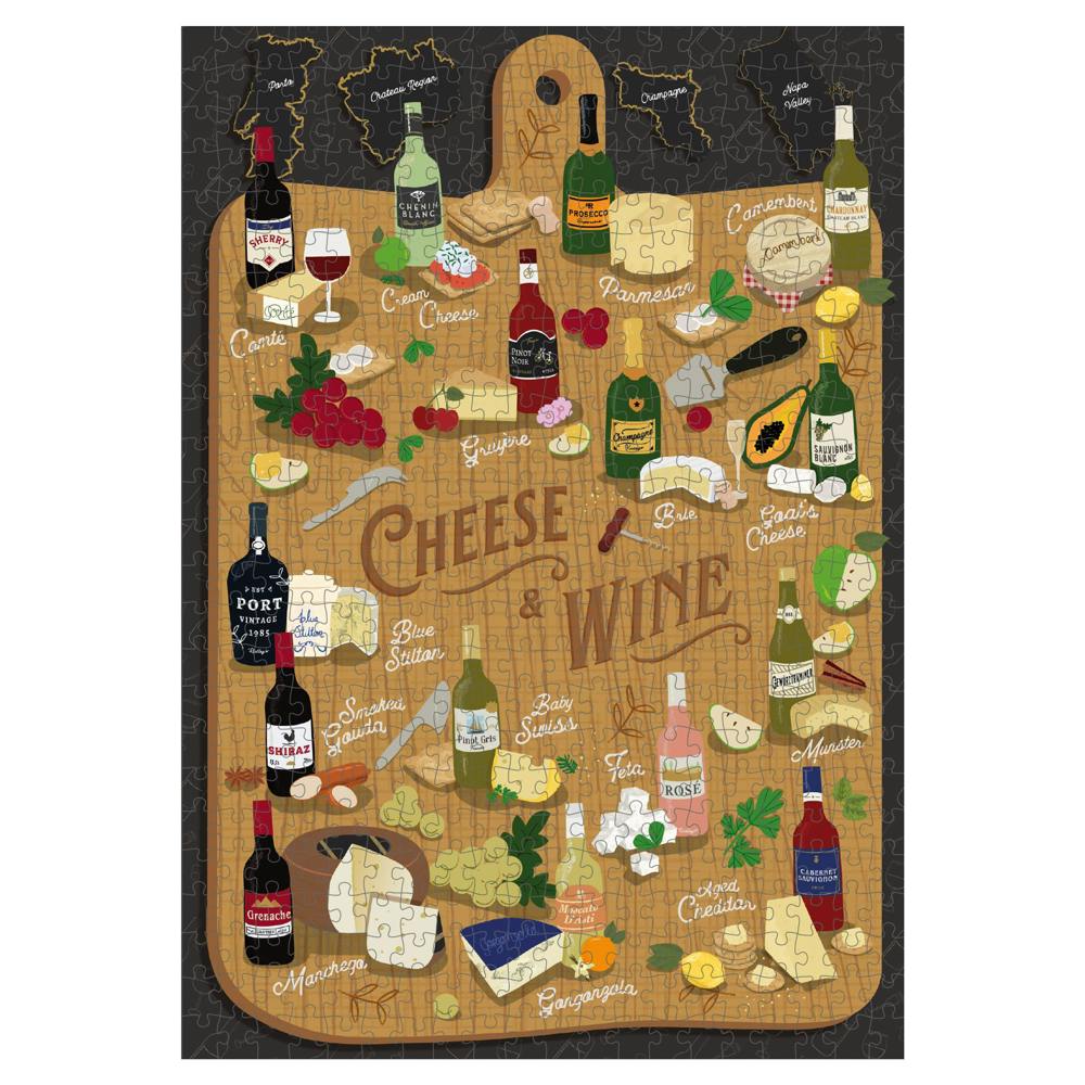 500 Piece Cheese and Wine Jigsaw Puzzle by Ridley's Games