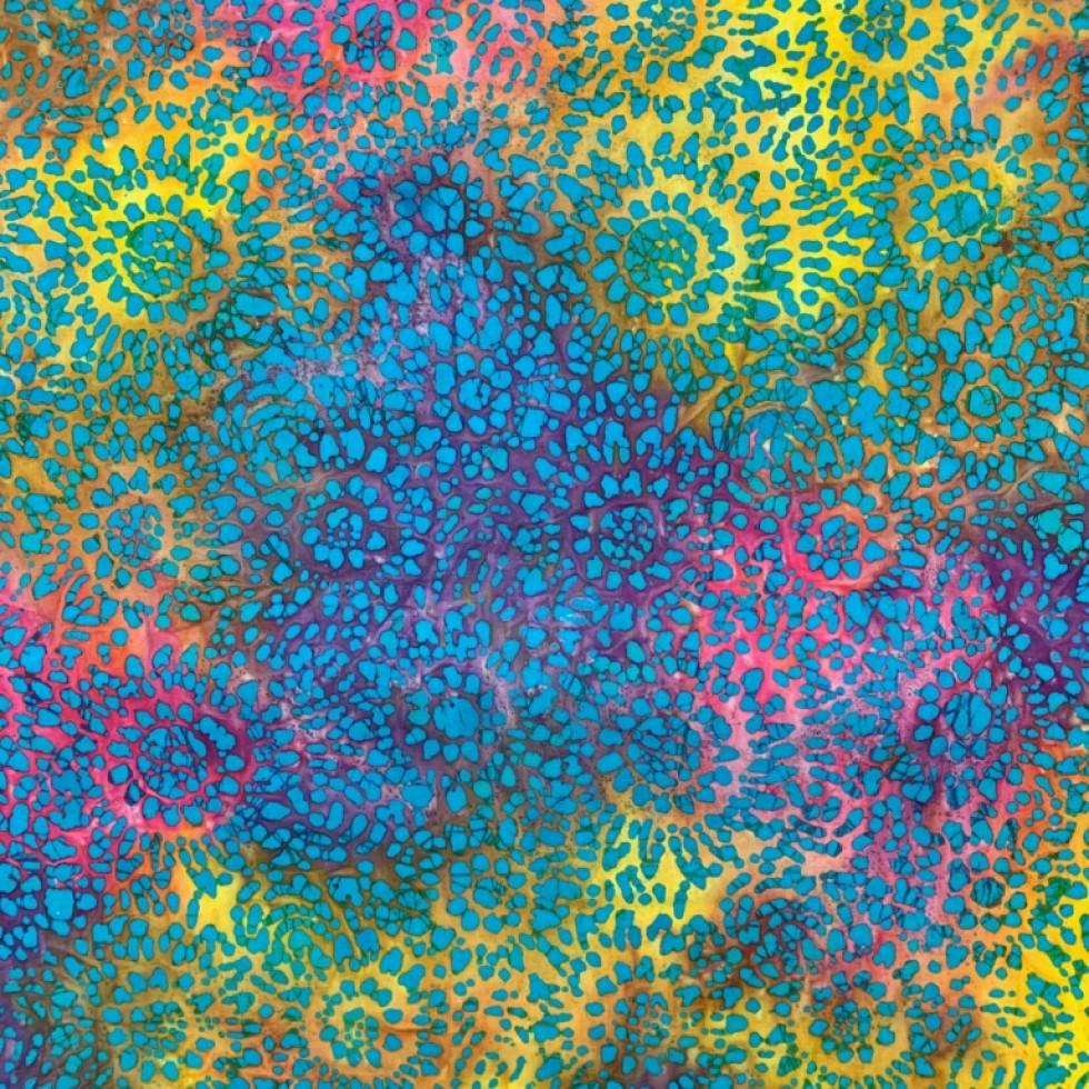 Minerva Cotton Batik Dressmaking & Quilting Fabric per metre, 110cm / 43" Wide - Multicoloured