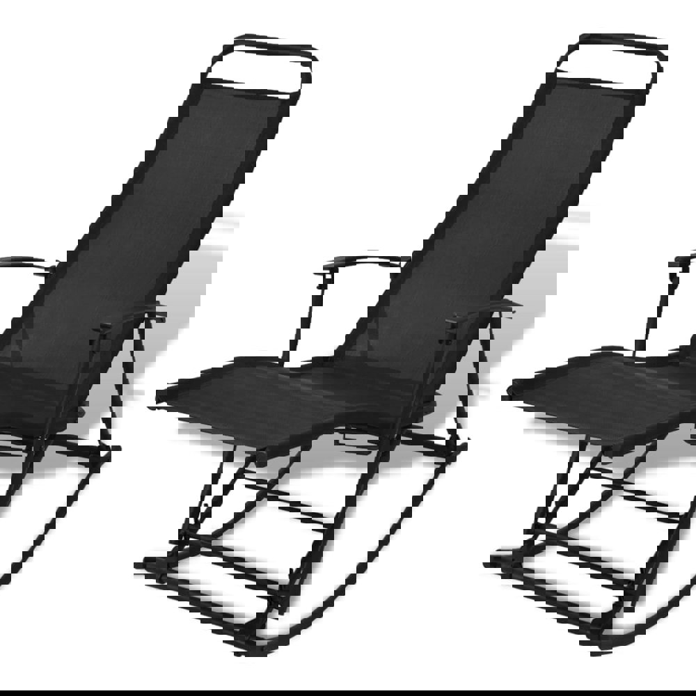 Berkfield Garden Rocking Chair Steel and Textilene Black