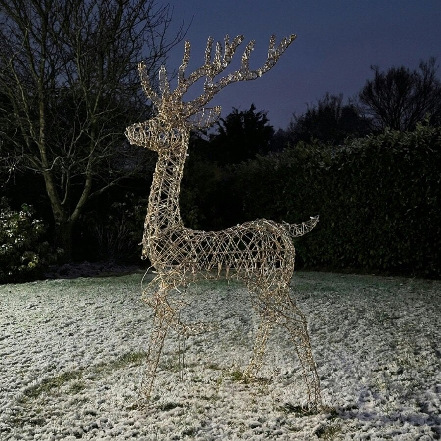 Garden Greatness Illuminated Rattan Stag Figure
