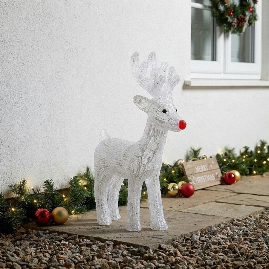 Garden Greatness Cool White LED Ice Stag Decoration