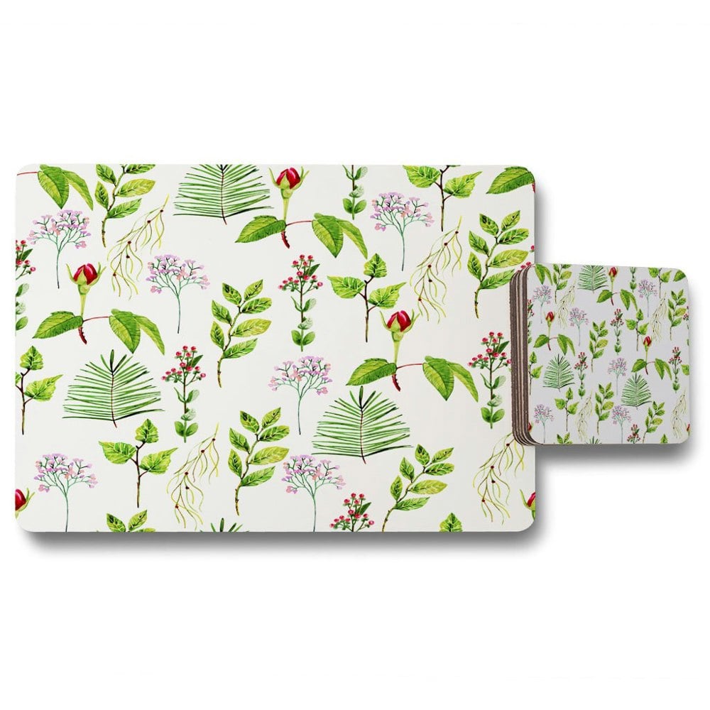 New Product Selection of Leaves & Flowers (Placemat & Coaster Set)  - Andrew Lee Home and Living