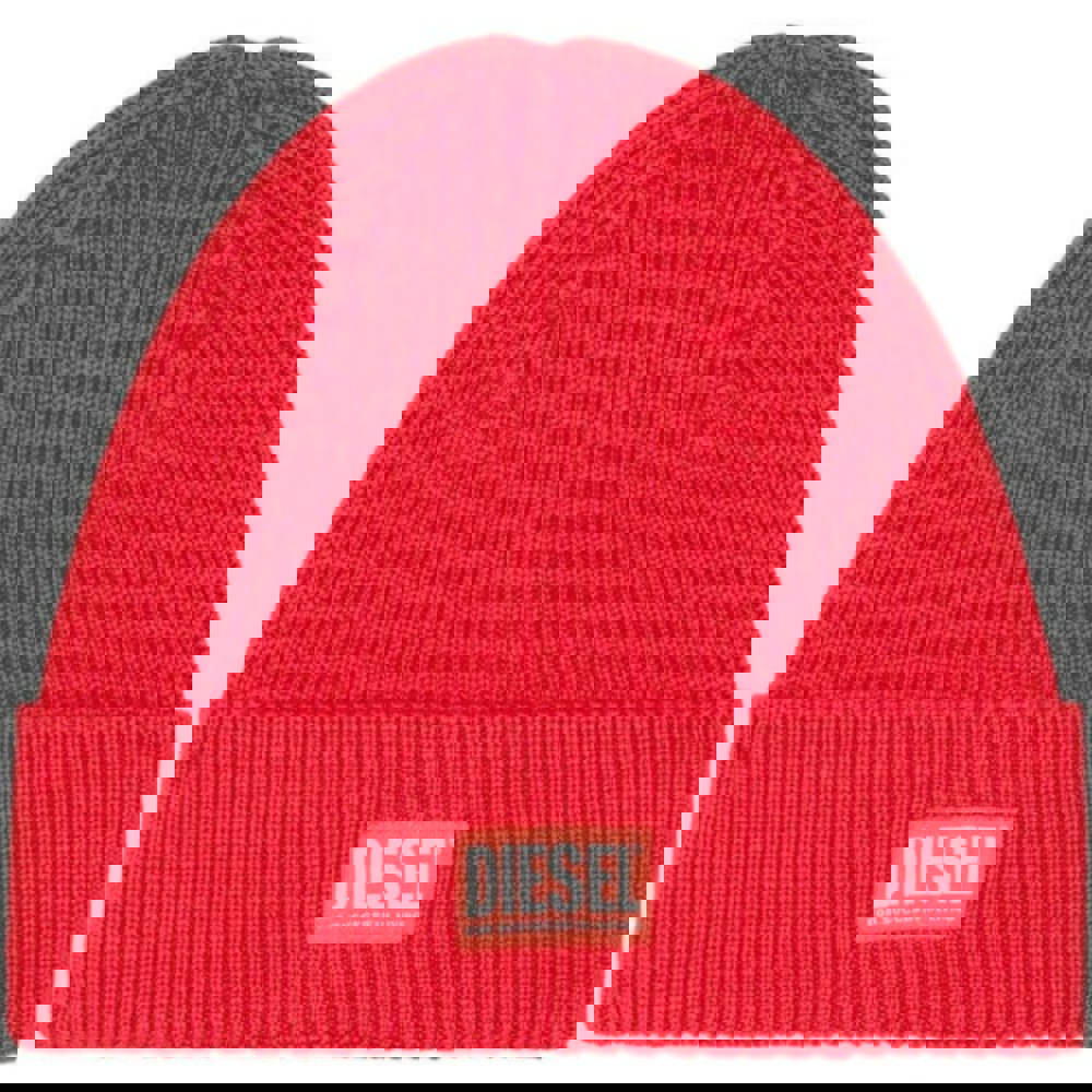 Diesel Patch Logo Red Beanie
