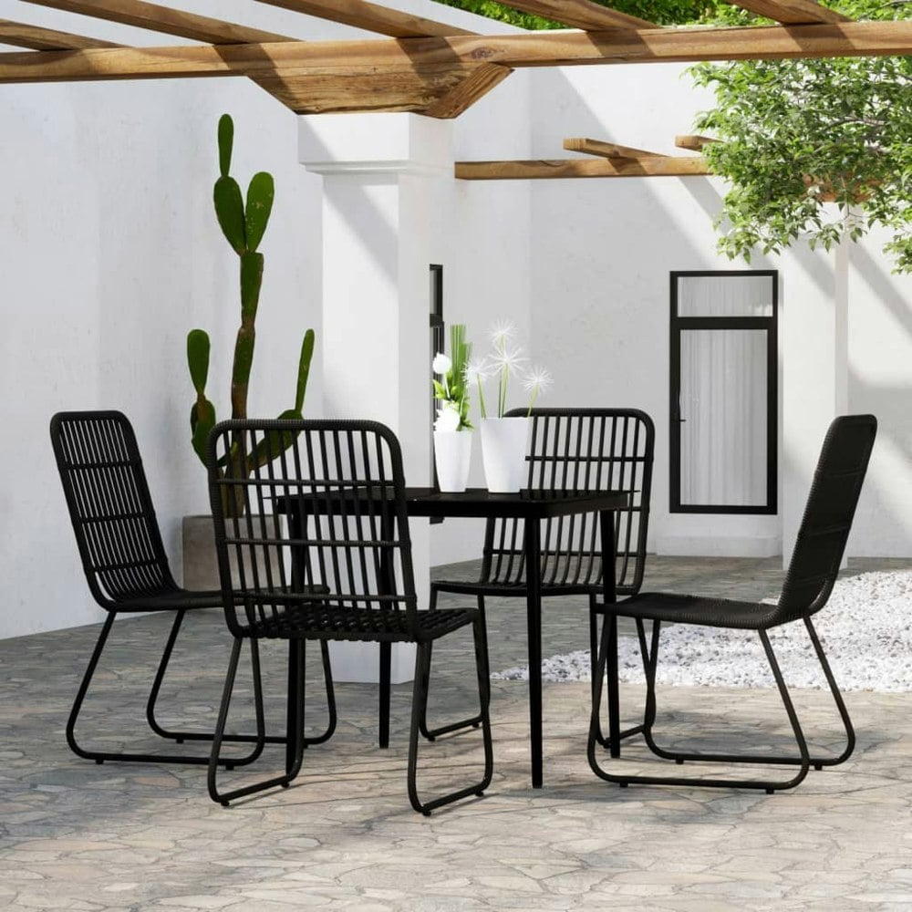 Berkfield 5 Piece Garden Dining Set Black