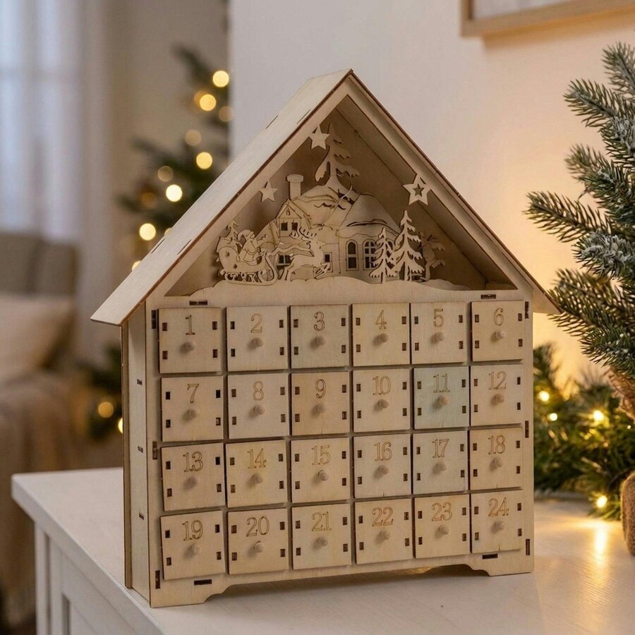 Garden Greatness Illuminated Wooden Christmas Advent Calendar