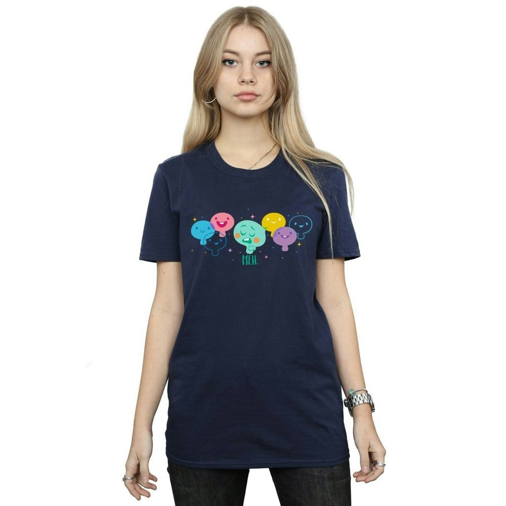 Disney Womens/Ladies Soul 22 Meh Cotton Boyfriend T-Shirt - Navy Blue