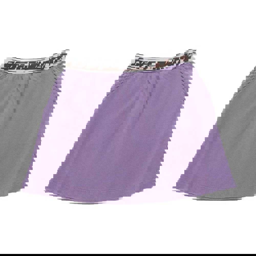 Off White Girls Logo Cotton Skirt - Purple/Black